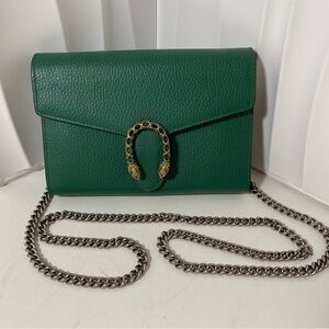 Gucci Dionysus WOC Green Leather Chain Shoulder Bag